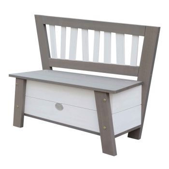 Banc de rangement en bois gris et blanc dès 3 ans Corky d'Axi