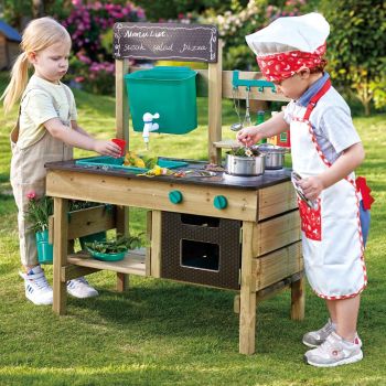 Outdoor-Küche aus Holz mit Wasservorrat für Kinder Hape