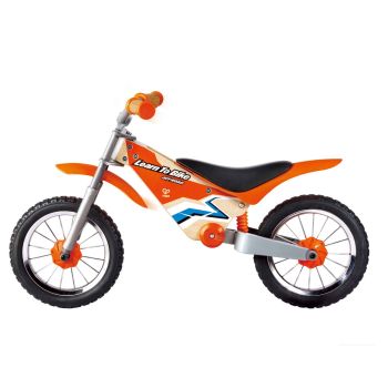 Motocross-Draisine aus Holz mit Hape-Federung