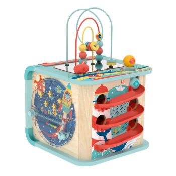 Grand cube d'activités interactif 5-en-1 en bois dès 12 mois de Hape