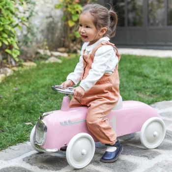Rosafarbener Kinderanhänger für Kinder von 1 bis 3 Jahren Roadster Baghera