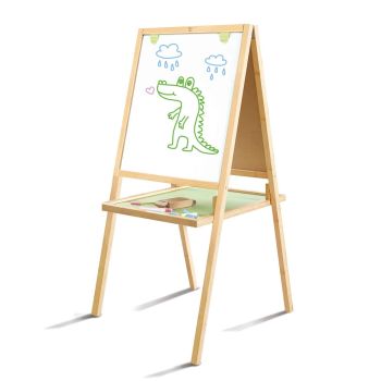 Hape - Tableau Enfant 2 en 1 en Bamboo - Tableau Double Face Évolutif sur  Pieds Pliable - Face Magnétique Pour Feutre et Face Ardoise Pour Craie 