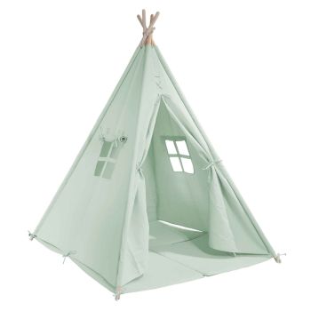 Tente tipi kaki pour enfant bois FSC et coton Alba de Sunny