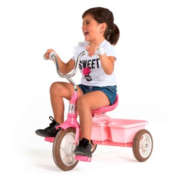 Tricycle fille rose  avec benne - Italtrike