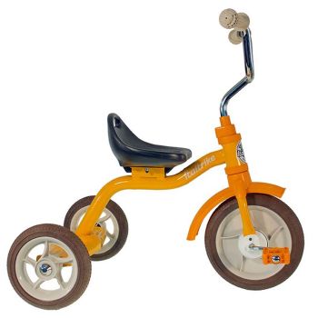 Orangefarbenes Dreirad aus Metall Italtrike