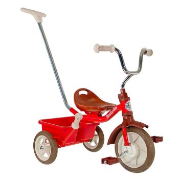 Tricycle rouge avec canne et benne Passenger Italtrike