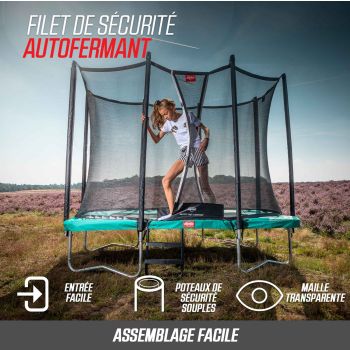 Trampoline Ovale Gris 520cm Favorit et filet BERG + Echelle offerte