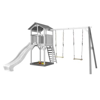 Beach Tower von Axi mit 2 Schaukeln und weißer Rutsche