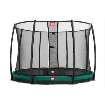 Trampolin im Boden versenkt grün 330cm Champion + Netz - BERG