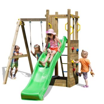 Spielplatz mit Sandkasten und 1 Holzschaukel Funny3 von Fungoo