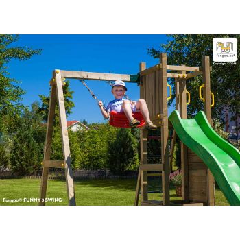 Spielplatz mit Sandkasten und 1 Holzschaukel Funny3 von Fungoo