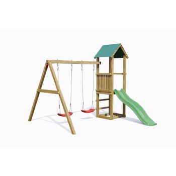 Spielplatz mit Rutsche, Doppelschaukel aus Holz Lucas von Fungoo