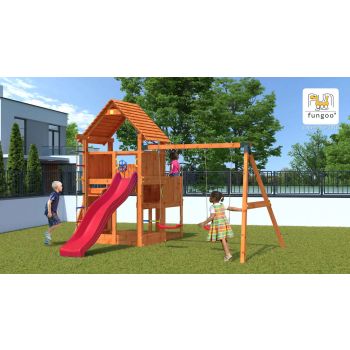 Spielplatz Big Leader Move mit Rutsche und 2 Schaukeln von Fungoo