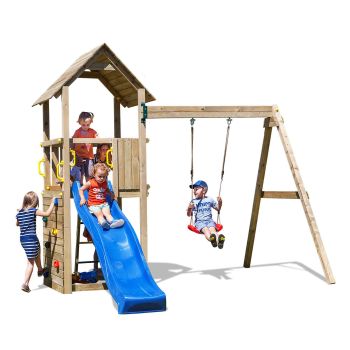 Holzspielplatz Carol1 mit Rutsche und 1 Schaukel von Fungoo