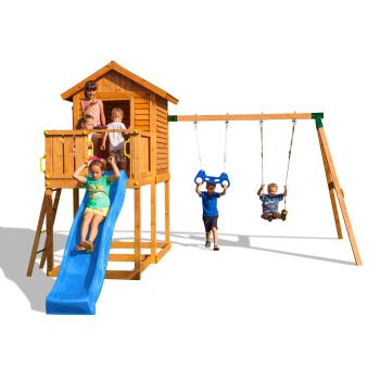 Spielplatz MyHouse Move mit Baumhaus, Schaukel, Rutsche von Fungoo
