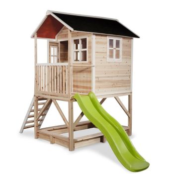 Holzhaus + Rutsche Loft 500 Natur - Exit