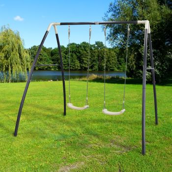 Schaukelgerüst Metall schwarz 2 Schaukeln Axi