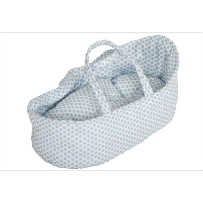 Couffin poup e 36 cm Barrutoys Fabriqu en Espagne Tissu pois bleus