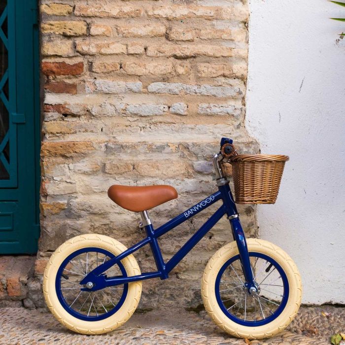 Draisienne bleu marine en m tal avec panier pour 3 5 ans