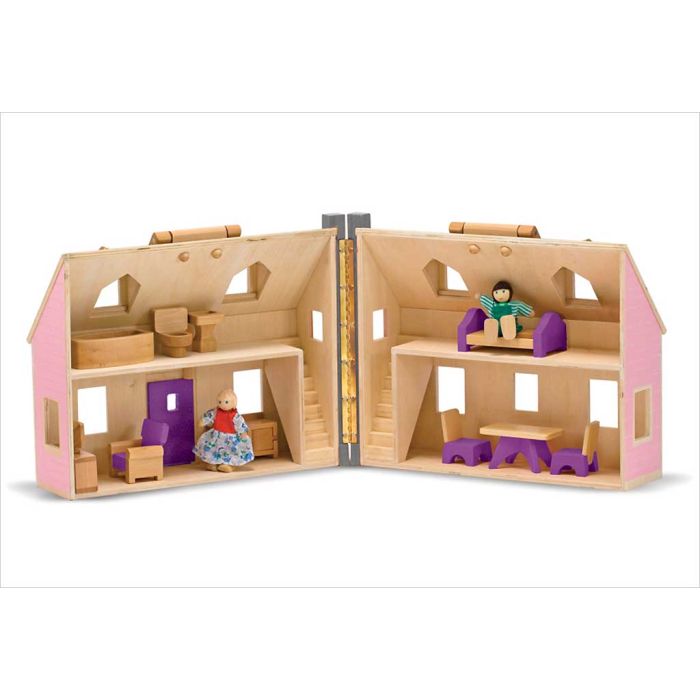 Maison de poupée en bois transportable