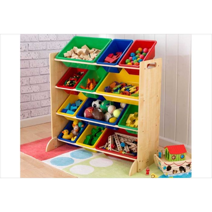 TopBuy – Support de rangement pour jouets 3-en-1 pour enfants, armoire de  rangement pour jouets ananas, bacs et tablettes en plastique
