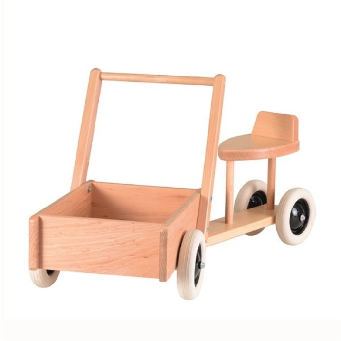 Porteur bébé avec chariot à pousser en bois fabriqué en Europe