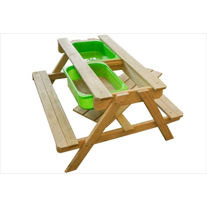 Bac à sable de jardin été extérieur en bois avec toit rotatif hauteur  ajustable enfant garçon fille bleu teamson kids tk-kf0003 - Conforama