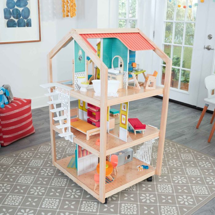 Grande maison de poupée moderne en bois avec ascenseur Céleste de KidKraft