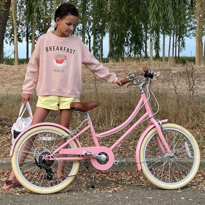 Vélo 24 rose pour enfants 7 à 11 ans look rétro Gingersnap de Bobbin