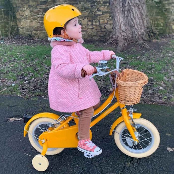 Vélo jaune pour enfant 4 à 6 ans Gingersnap de Bobbin 12 pouces